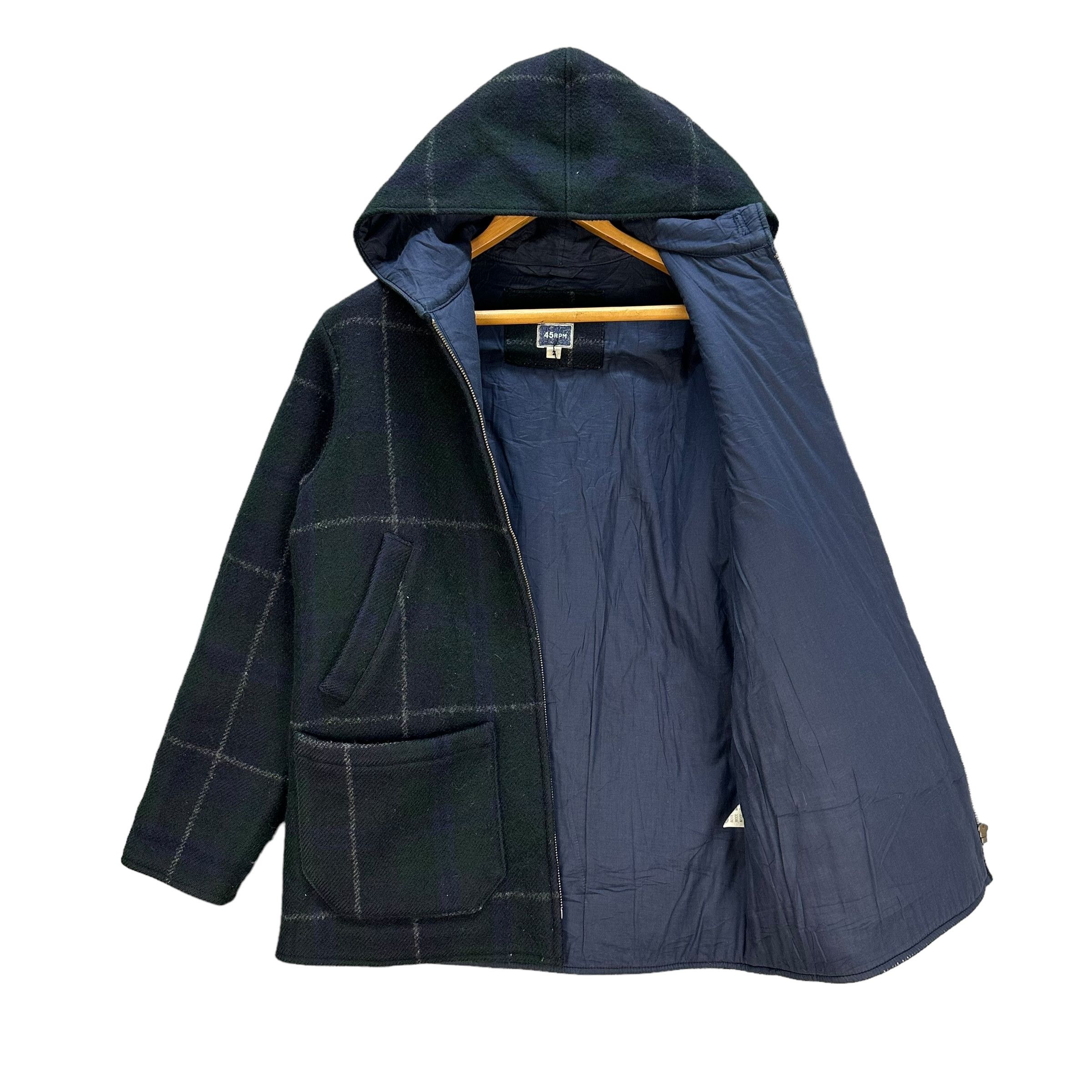 45rpm 45rpm Japan Tartan Wool Zipper Hoodie Jacket #A22-0513 Size US S / EU 44-46 / 1 - 6 Thumbnail