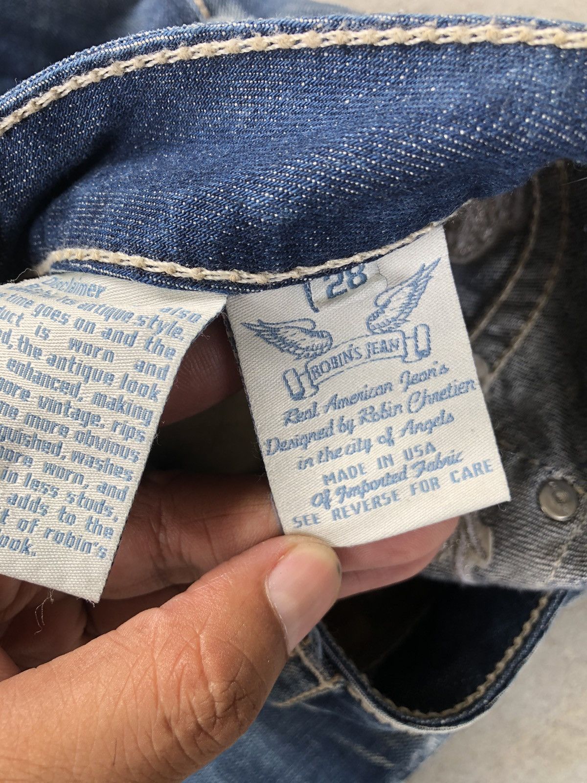 Robins Jeans Vintage Robin’s Embroidered Chrome Distressed Jeans Size US 28 / EU 44 - 18 Thumbnail