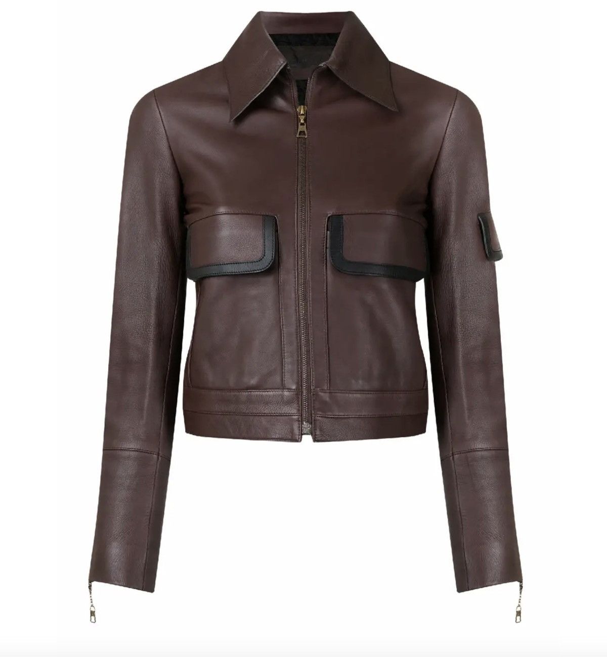 Louis Vuitton Louis Vuitton Leather Cropped Zip Front Jacket Size M / US 6-8 / IT 42-44 - 3 Thumbnail