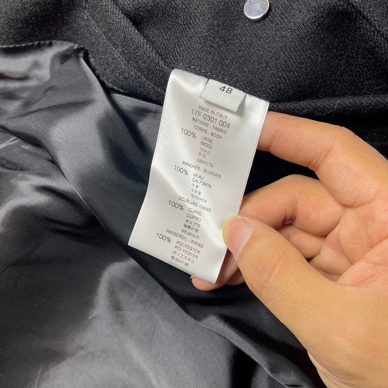 Givenchy Givenchy Black and White Wool Baseball Jacket with Leather Size US L / EU 52-54 / 3 - 4 Thumbnail