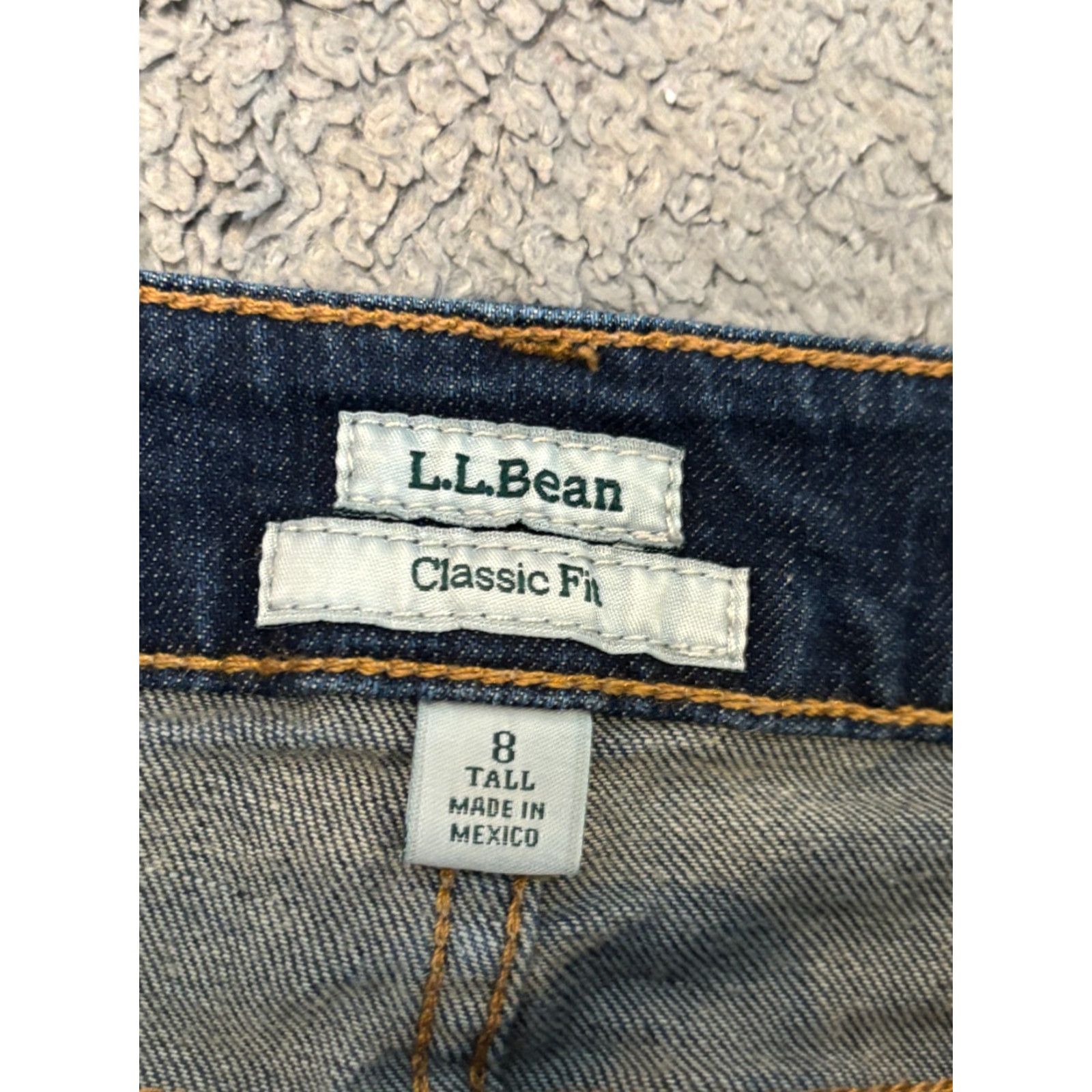 Vintage L.L. Bean Jeans Womens 8 Tall Classic Fit 5-Pocket Blue Denim Dark Wash Stretch Casual Size 30" / US 8 / IT 44 - 2 Thumbnail