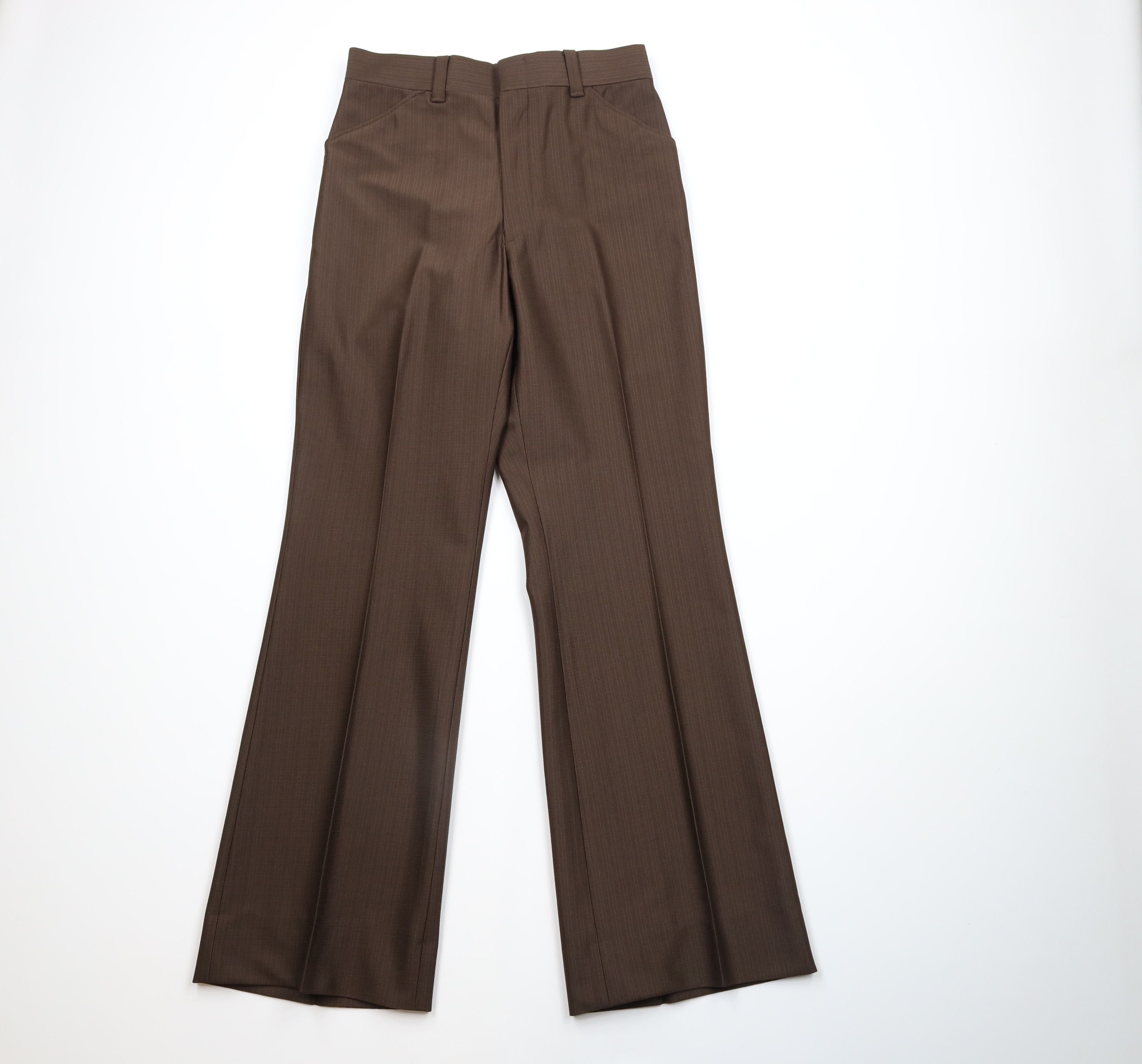 Vintage Vintage 70s Streetwear Knit Bell Bottoms Pants Brown USA Size US 30 / EU 46 - 1 Thumbnail