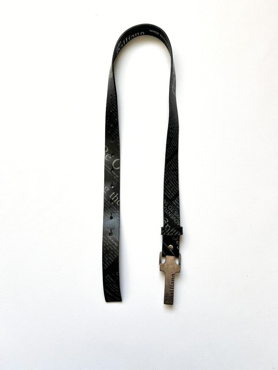 John Galliano Rare Galliano gothic punk gazette logo leather belt Size ONE SIZE - 3 Thumbnail