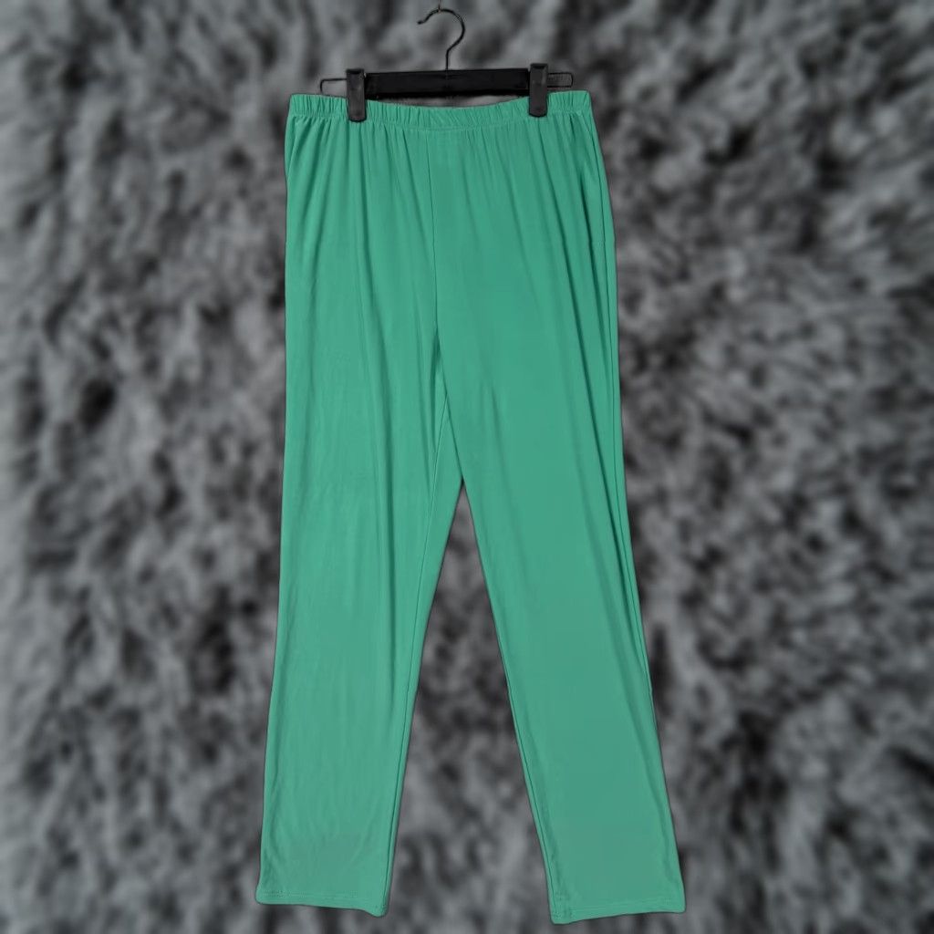 Vintage Slinky Brand Pants M Green Straight Leg Ankle Jersey Stretch Lounge USA Spring Womens Regular Small? Size M / US 6-8 / IT 42-44 - 1 Thumbnail