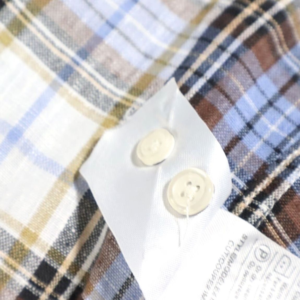 Vince Vince. Linen Plaid Long Sleeve Button Down Shirt Men's 2XL Size US XXL / EU 58 / 5 - 7 Thumbnail