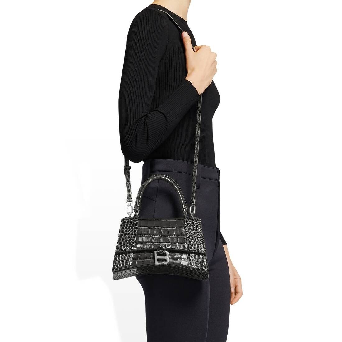 Balenciaga o1mt1gz0525 Size: OS / Hourglass Small Handbag Crocodile Size ONE SIZE - 2 Thumbnail