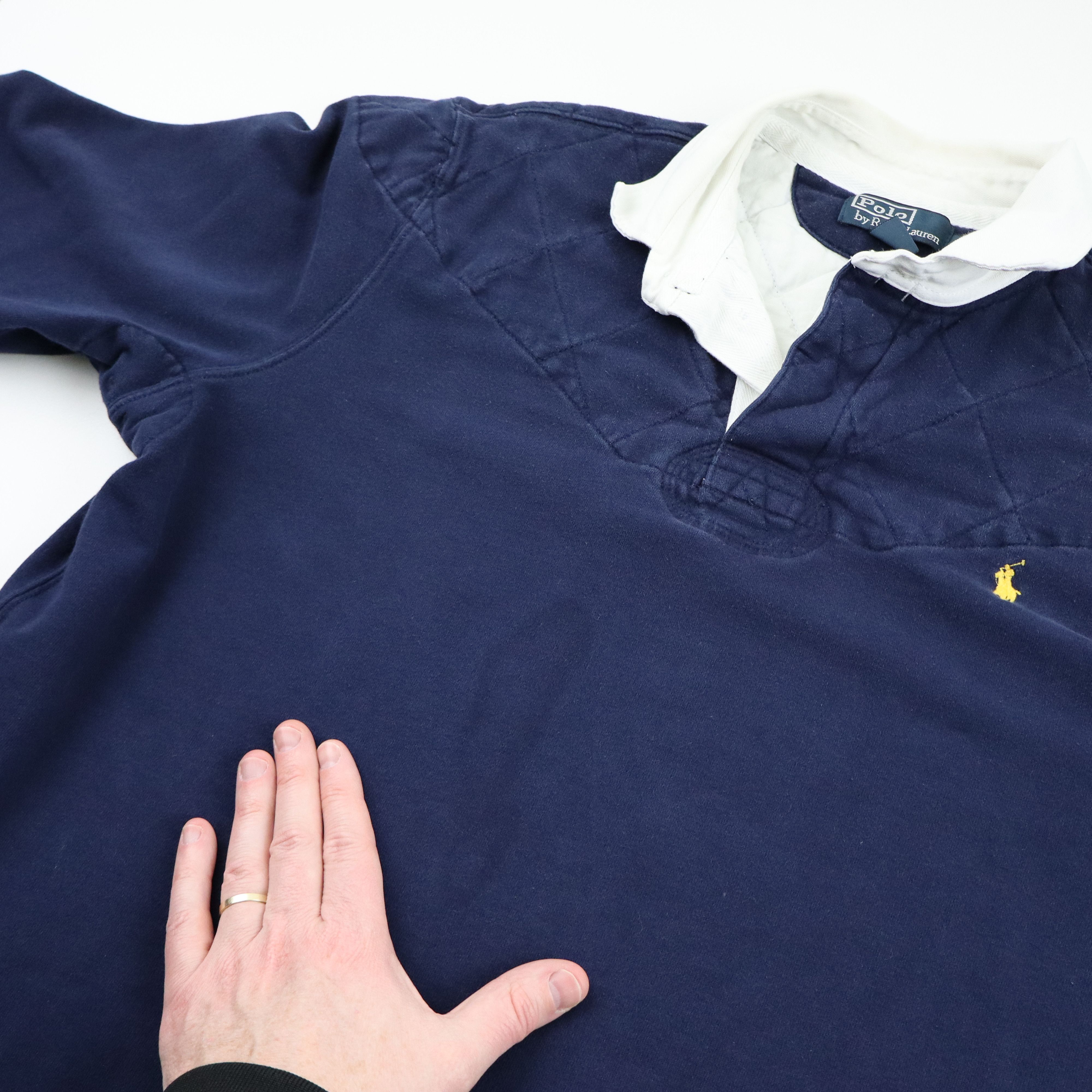 Polo Ralph Lauren × Ralph Lauren × Vintage Vintage 90s Polo Ralph Lauren Rugby Padded Shoulders Shirt Size US XL / EU 56 / 4 - 5 Thumbnail