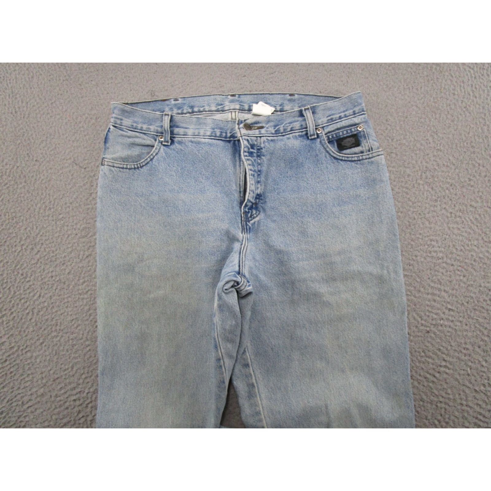 Harley Davidson VTG Harley-Davidson Jeans Womens Size 14L Blue Denim Straight Leg Biker Motorcycle Logo 90s Womens Size 36" / US 14 / IT 50 - 3 Thumbnail