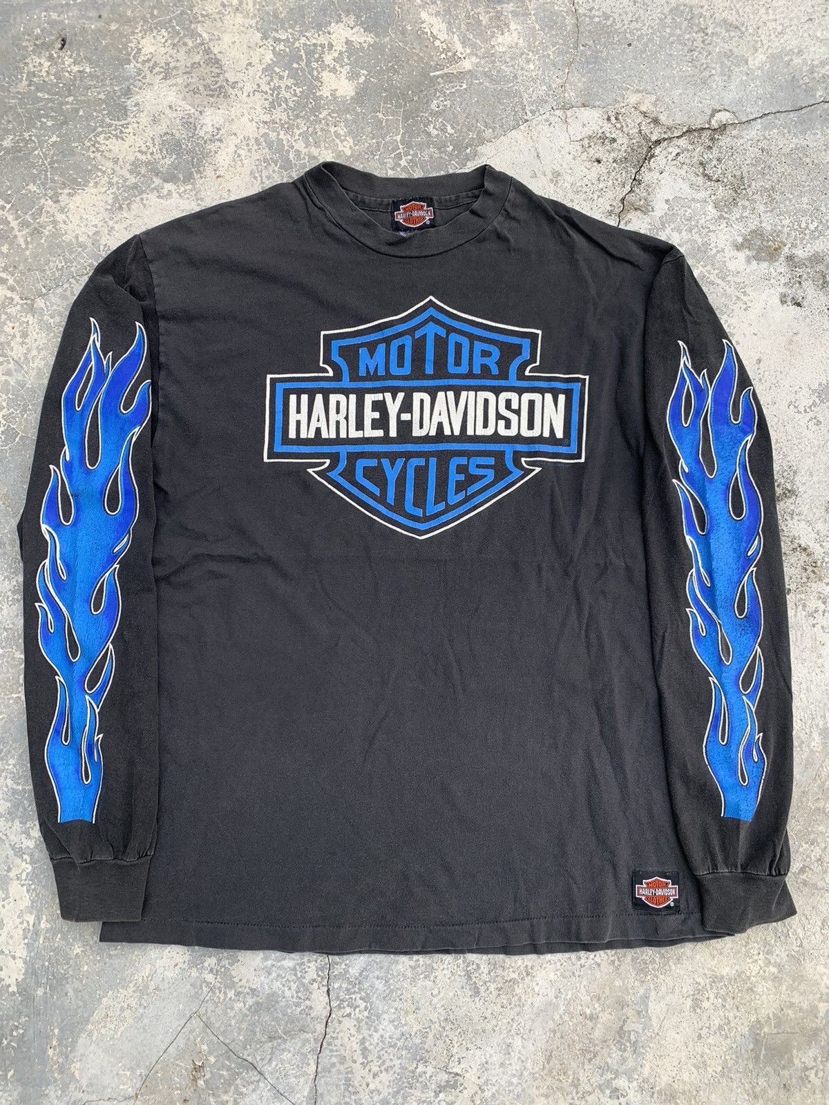 HARLEY DAVIDSON BLUE FLAME ヴィンテージ ロンT Vintage Harley Davidson Blue Flame Fire Graphic Long Sleeve