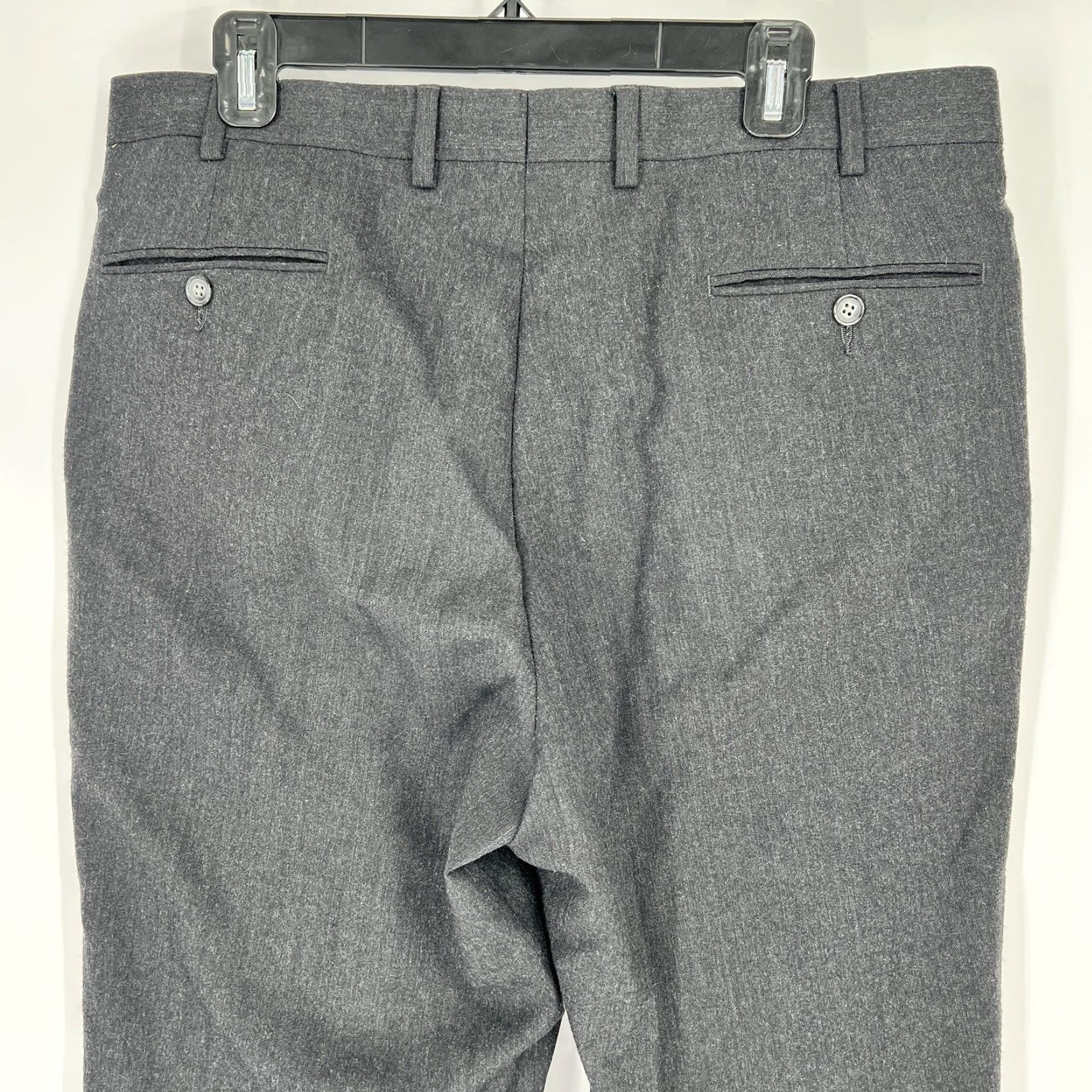 Ralph Lauren Lauren Ralph Lauren Dress Pants Mens 35x31 Charcoal Gray 100% Wool Slim Flat Front Zip Inseam 31 in Regular Color Gray Mens Dress Pants Size US 35 - 4 Thumbnail