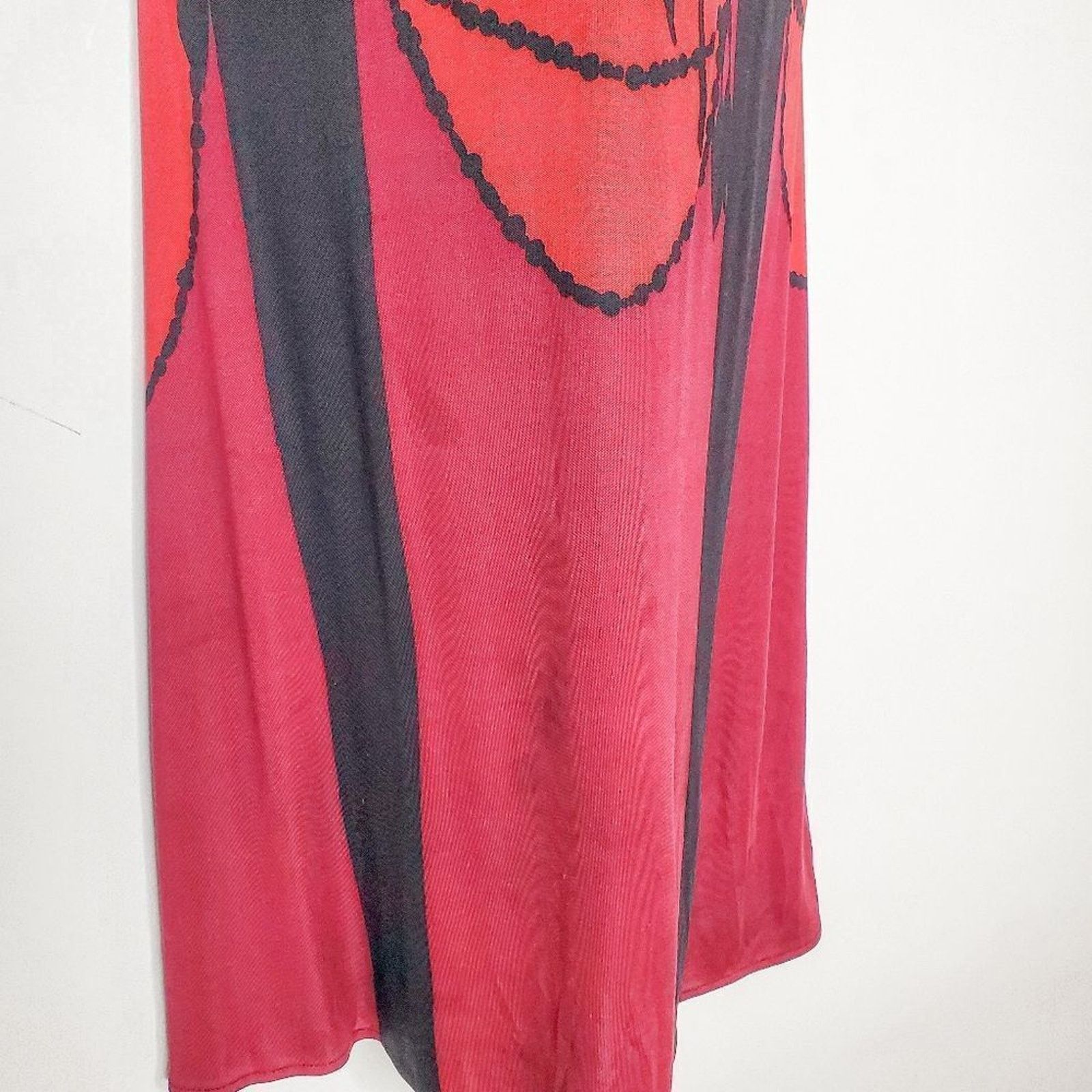 Mara Hoffman Mara Hoffman Red Black Silk Gothic Tree Print Dress Size S Size S / US 4 / IT 40 - 4 Thumbnail