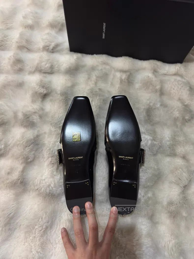 Saint Laurent Paris Saint Laurent Paris Crystal Buckle Loafers Leather Shoes Size US 9 / EU 42 - 5 Thumbnail