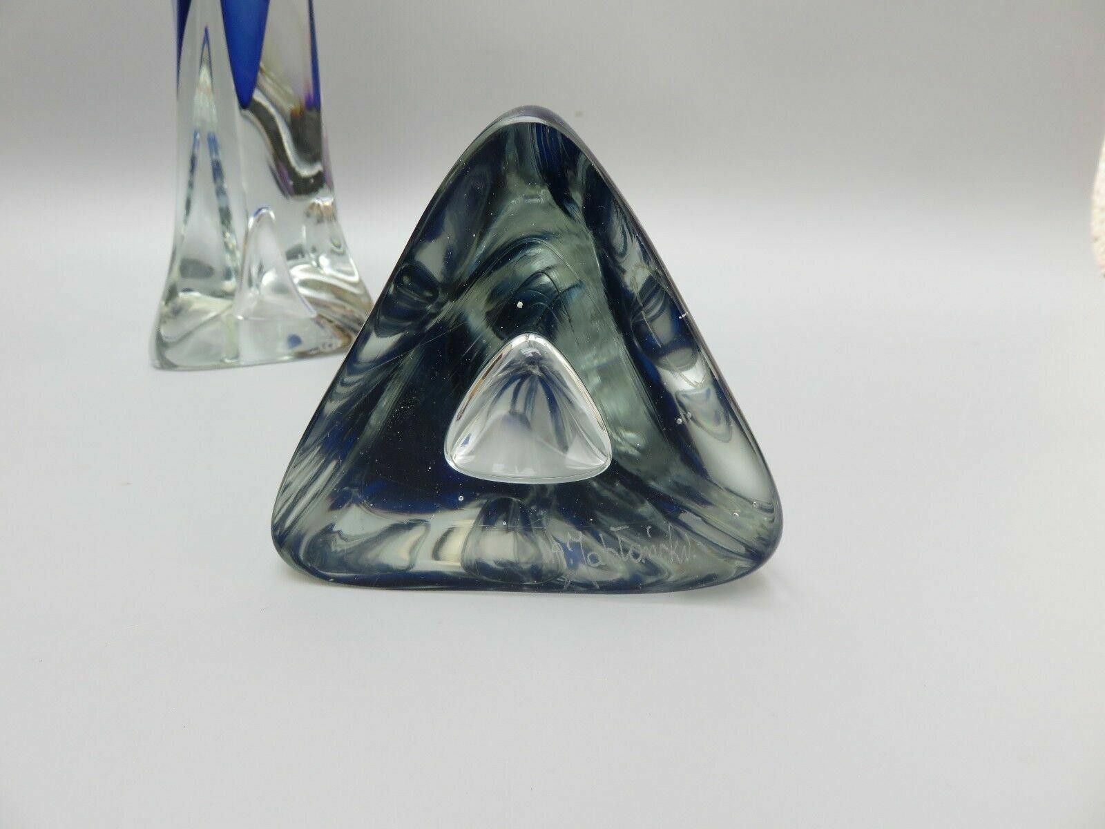 Other 2 x Antique Adam Jablonski Crystal Cobalt Blue Candlesticks Size ONE SIZE - 4 Thumbnail
