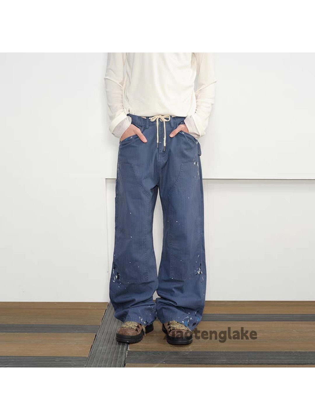 Designer × Japanese Brand × Vintage Utility work cargo carpenter paint loose baggy hiphop pants Size US 32 / EU 48 - 4 Thumbnail