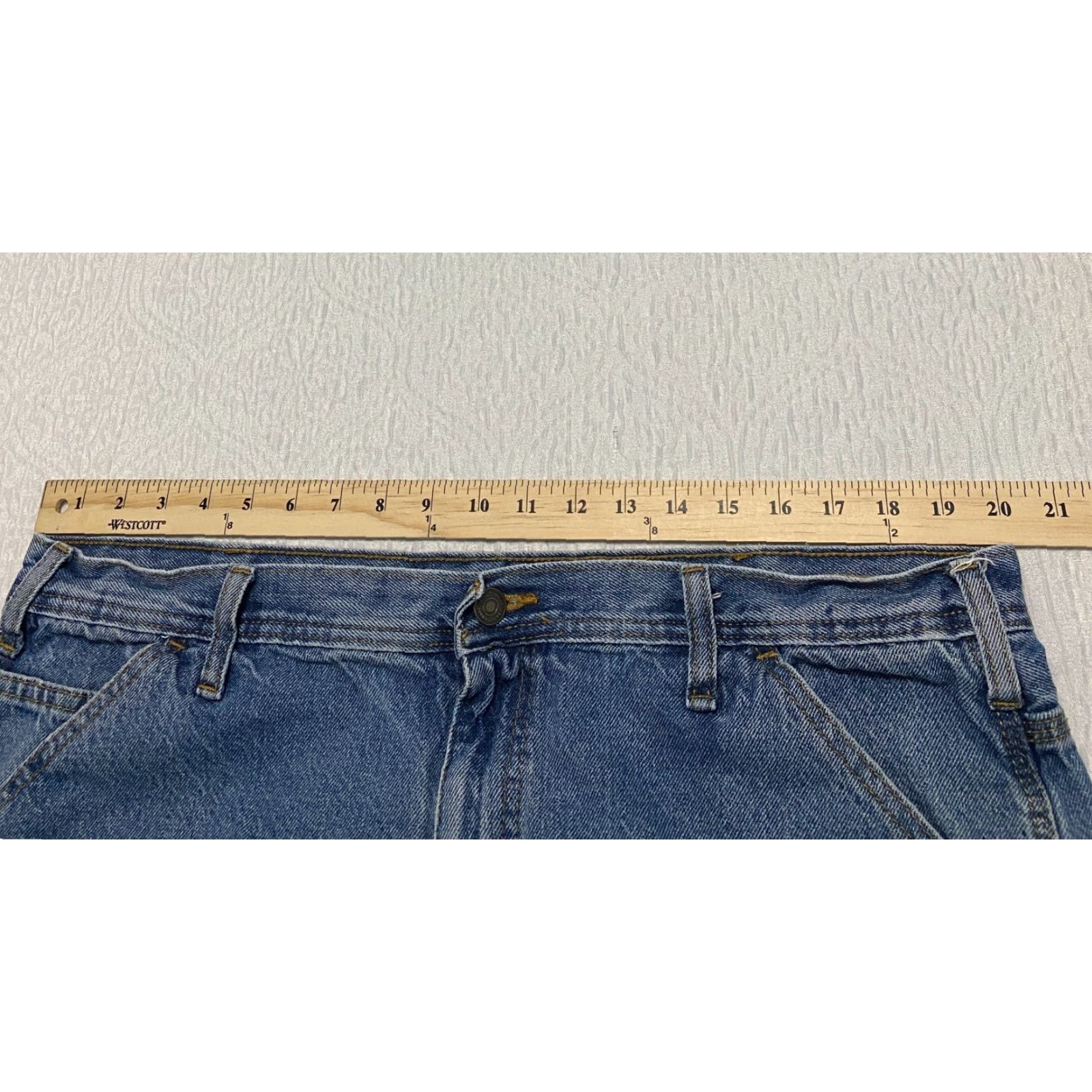 Denime Rugged Wear Jeans 40x29 Blue Denim Men's Relaxed High Rise 40 Inseam 29in Button Zip Pocket 100% Cotton Regular Size US 40 / EU 56 - 5 Thumbnail