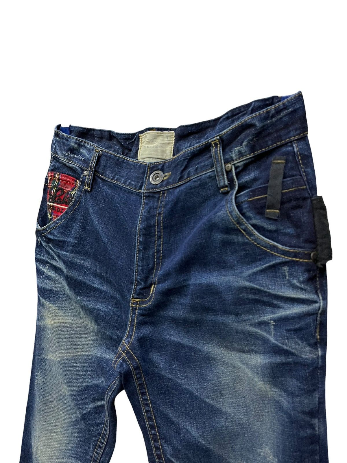 Lolita Jeans Vintage Lolita Madras Tartan Belted Punk Acid Wash Denim Y2K Size US 34 / EU 50 - 6 Thumbnail