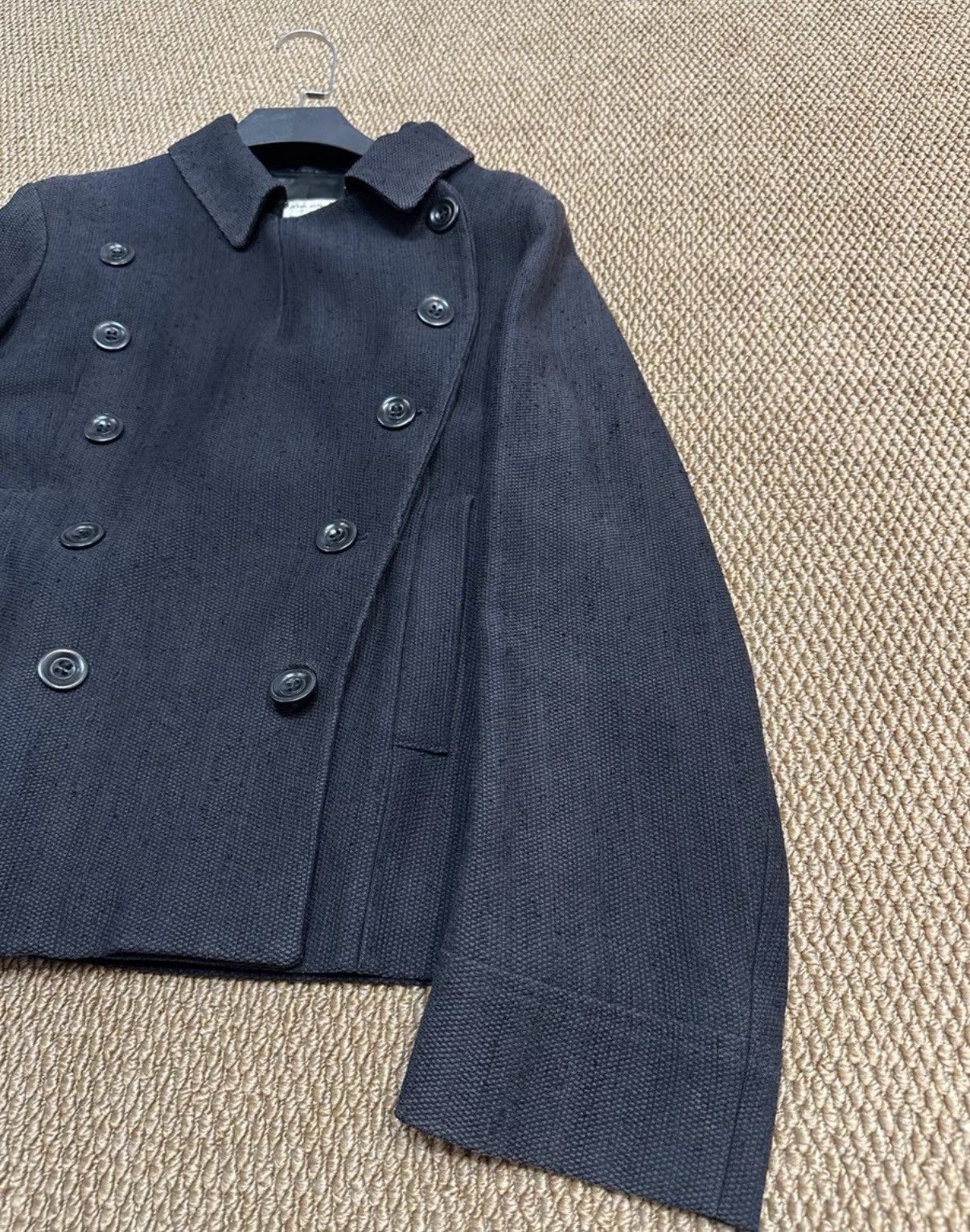 Dries Van Noten Dries Van Noten Navy Double-Breasted Wool Short Coat K23 Size XS / US 0-2 / IT 36-38 - 3 Thumbnail