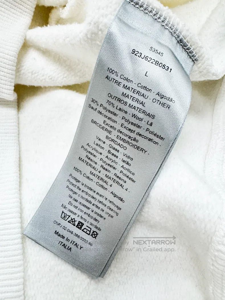 Dior Dior Rhinestone Little Bee White Sweatshirt Size US L / EU 52-54 / 3 - 6 Thumbnail