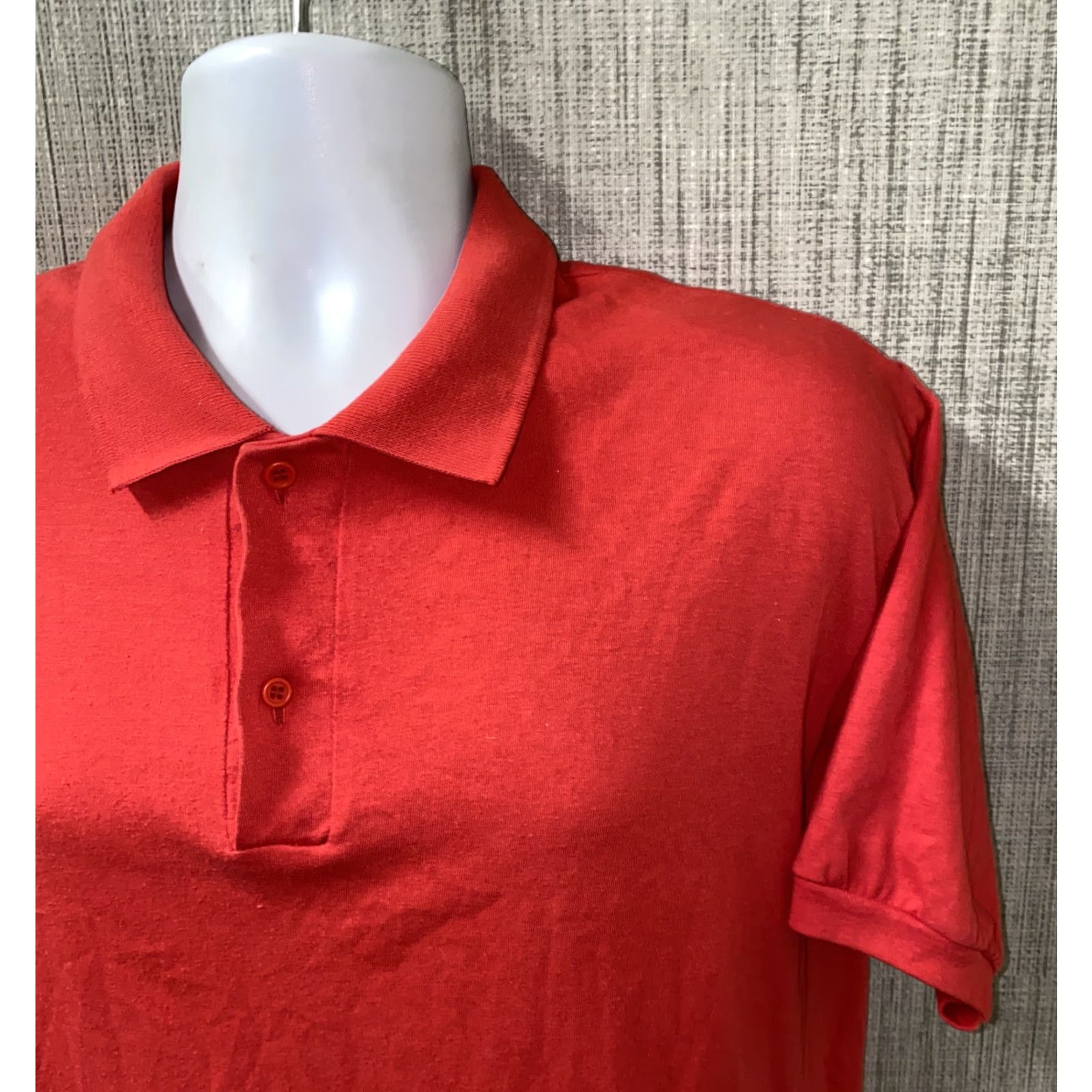 Anvil VINTAGE Anvil Mens Red Short Sleeve Polo Shirt Size L USA Made Golf Polo Shirt Size US L / EU 52-54 / 3 - 3 Thumbnail