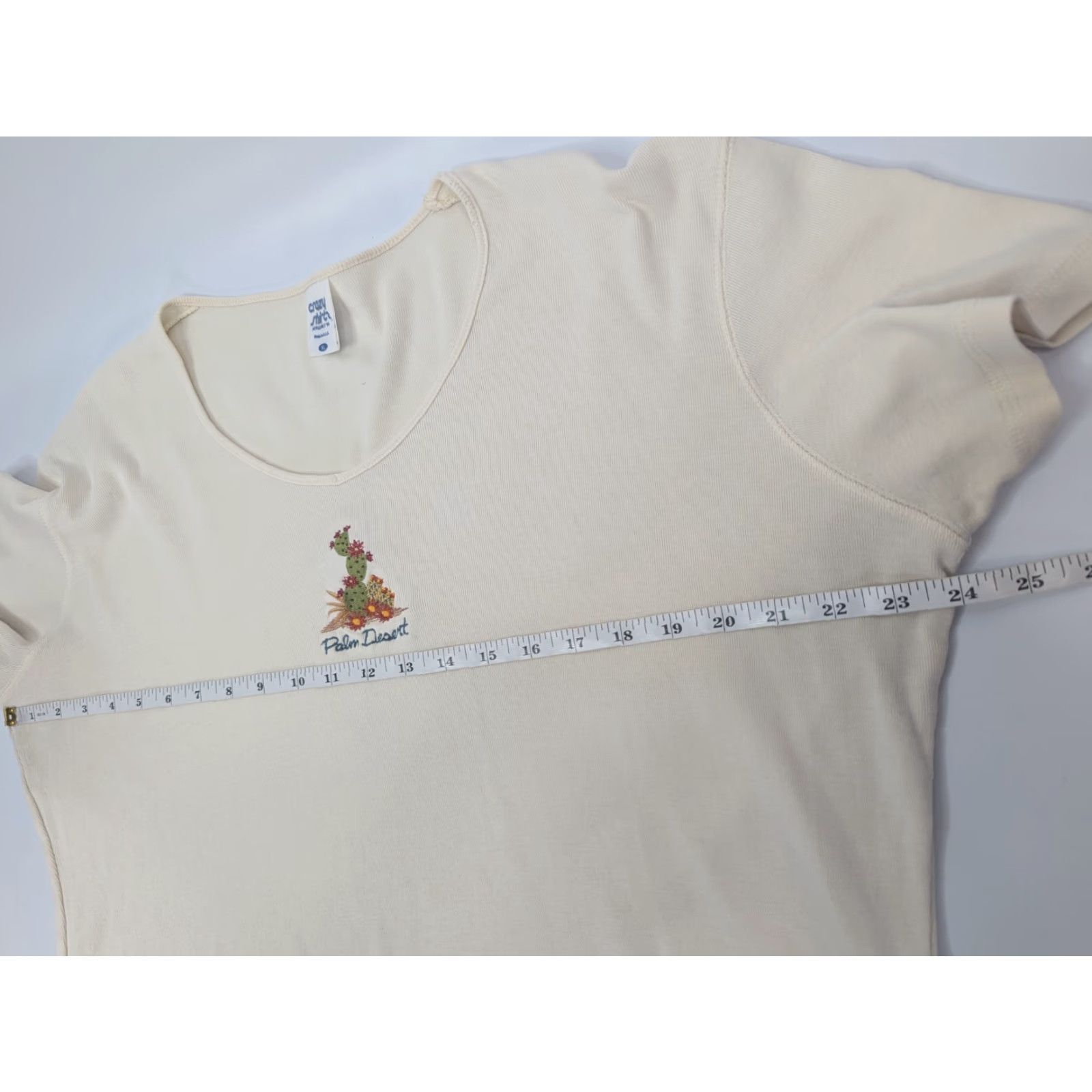 Vintage VINTAGE Crazy Shirts Hawaii Palm Desert Scoop Neck Beige Top Size XL Combed Cotton Shirt Graphic Tee Women D Size XL / US 12-14 / IT 48-50 - 6 Thumbnail