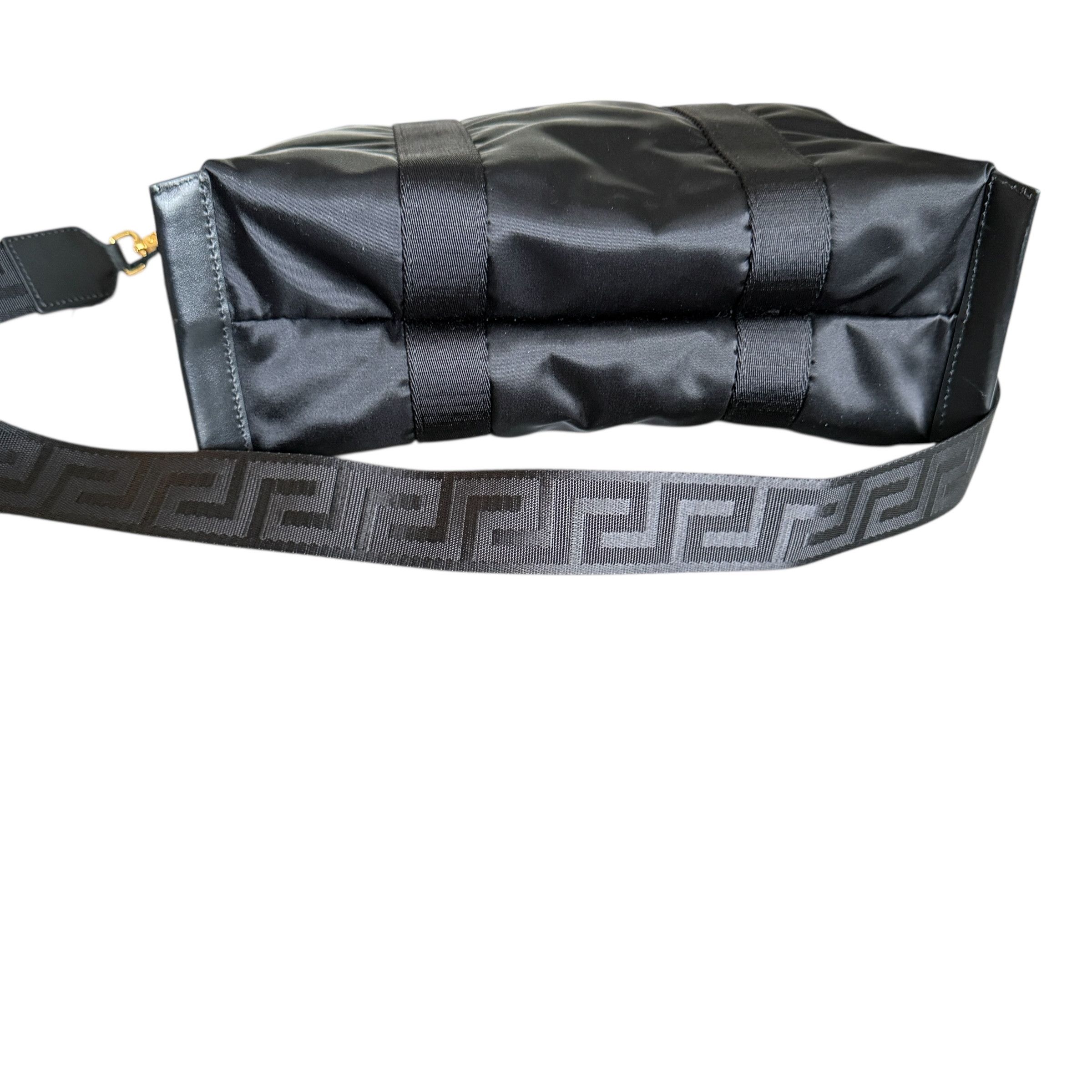 Versace Versace 1013787 Black Nylon La Medusa Shoulder Tote Bag Size ONE SIZE - 4 Thumbnail
