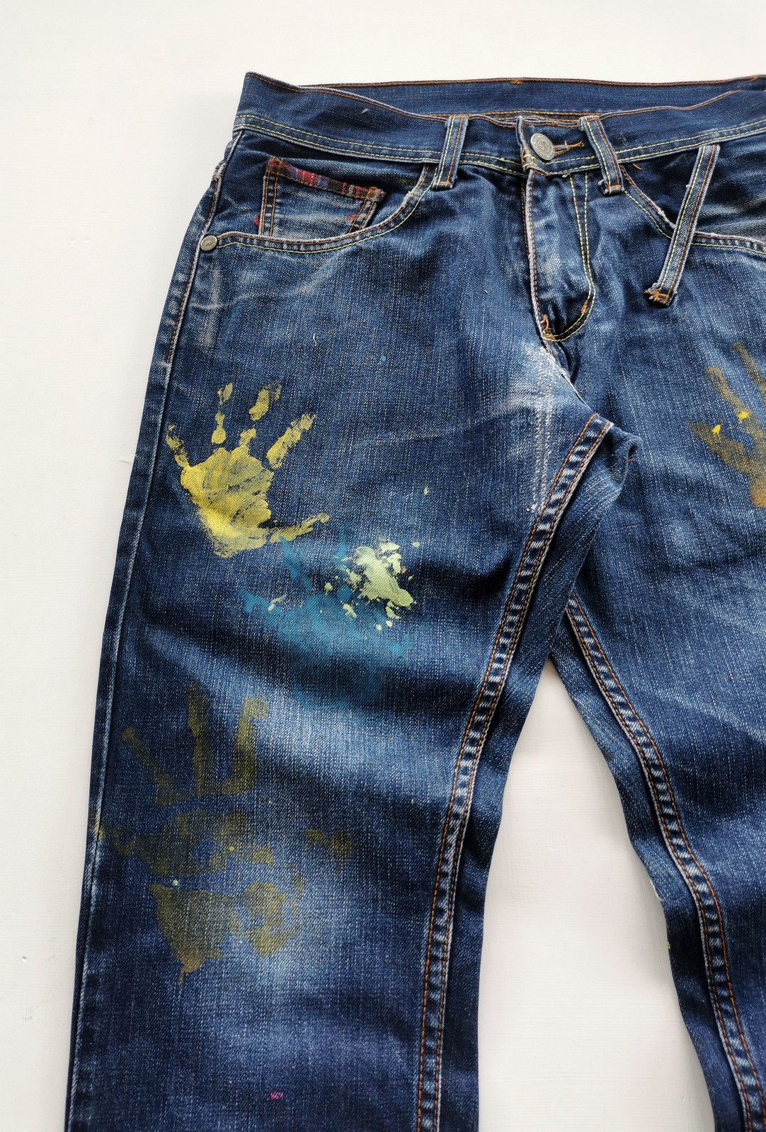 Japanese Brand Hand Painted Crazy Leopard Jeans Size US 29 - 3 Thumbnail