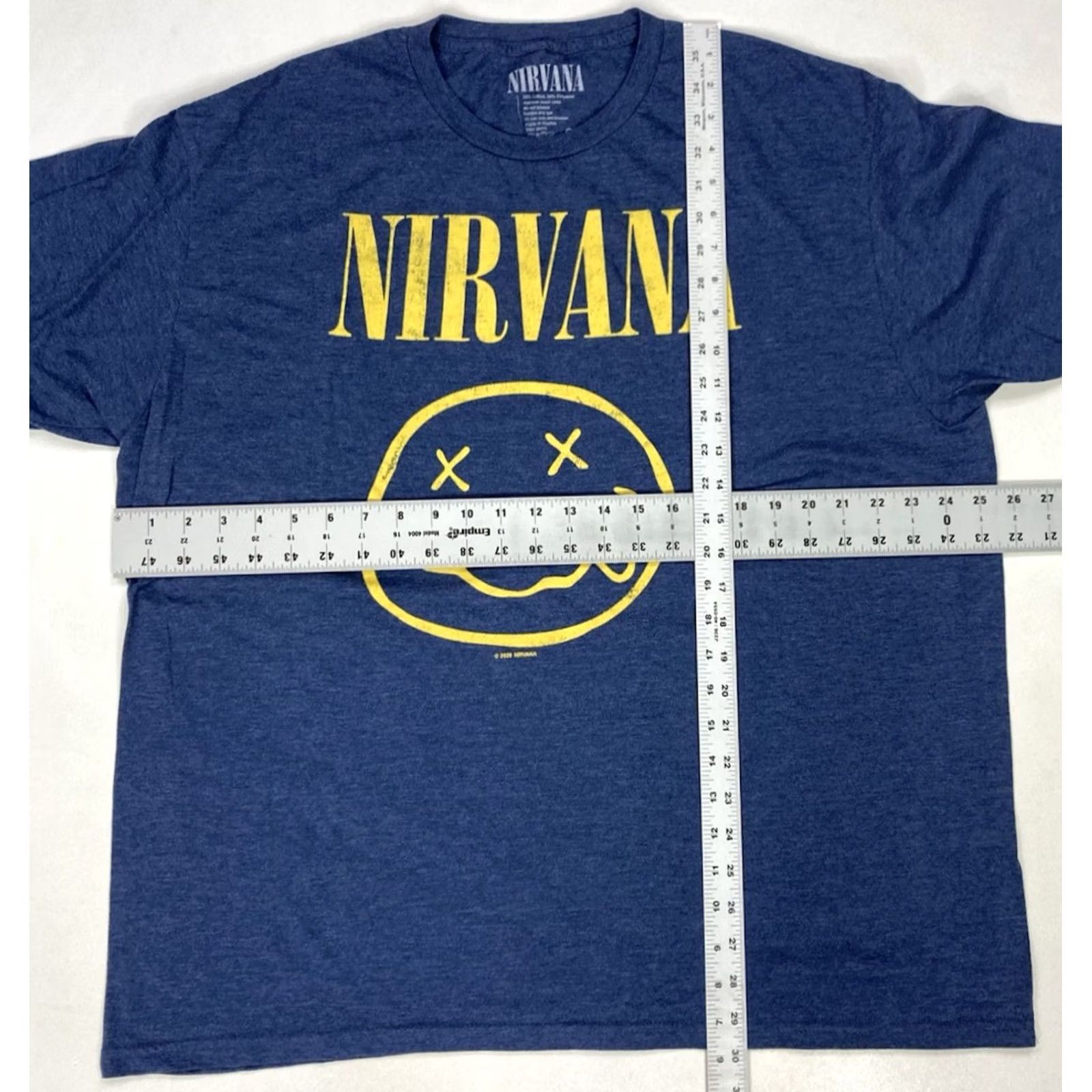 Vintage Nirvana T-Shirt Men XXL Blue Short Sleeve Graphic Print Logo Size US XXL / EU 58 / 5 - 5 Thumbnail