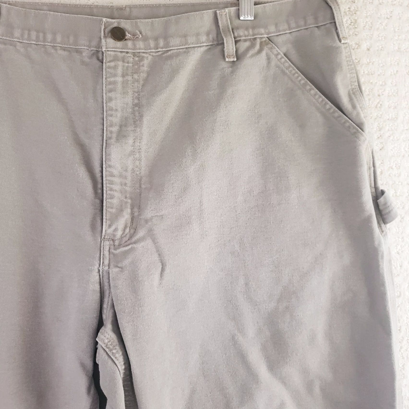 Carhartt VINTAGE? No — Carhartt B11 DES Work Pants Desert Khaki Dungaree Fit Carpenter Canvas 42x32.5 Size US 42 / EU 58 - 6 Thumbnail