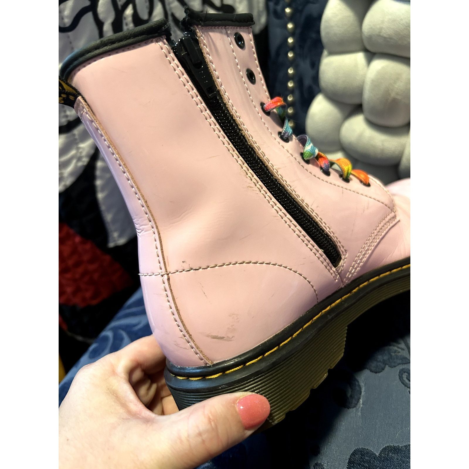 Dr. Martens Dr Martens Pink Patent Leather Rainbow Laces size 7/EU 38 Size US 7 / IT 37 - 5 Thumbnail