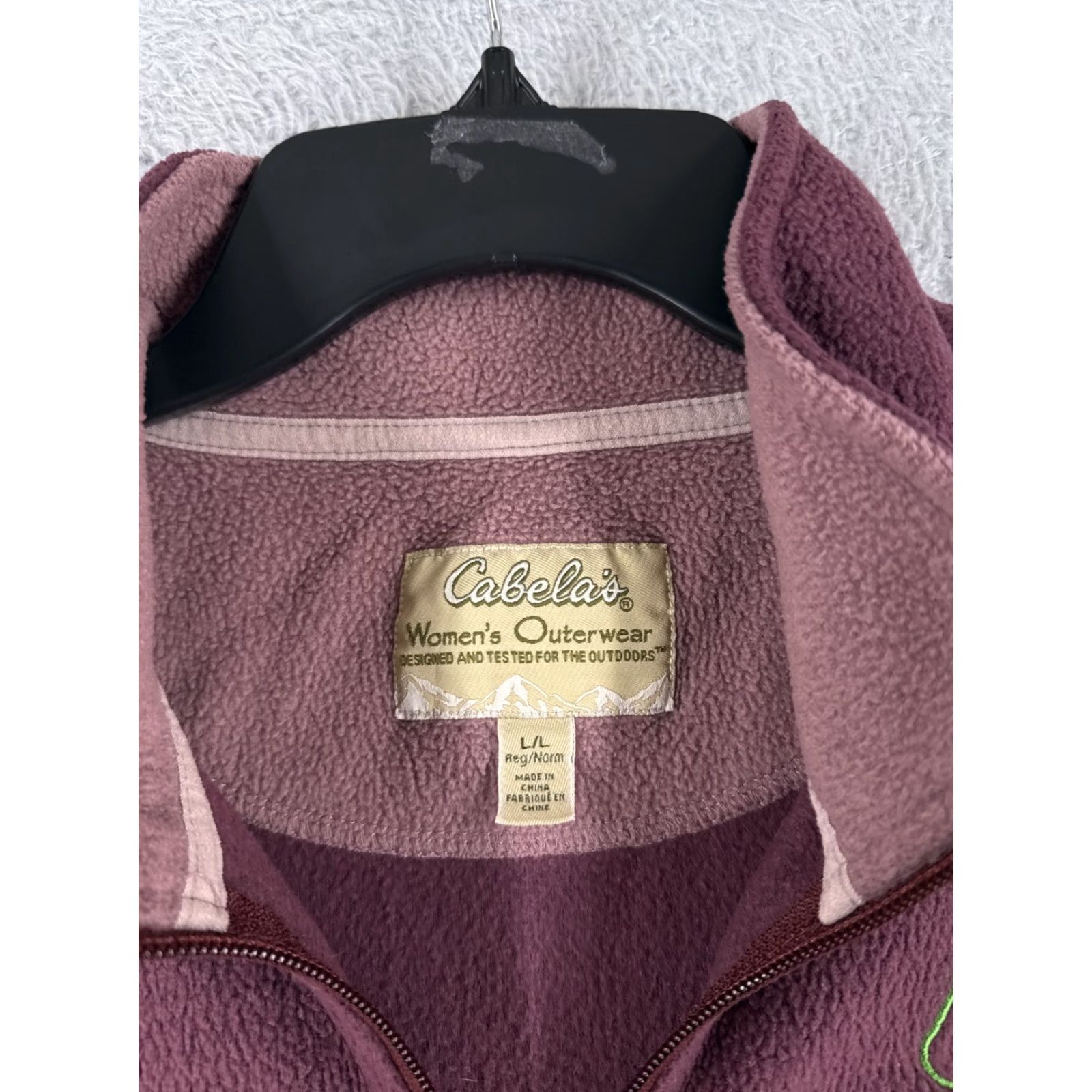 Vintage Cabela's Women's Jacket L Red Full Zip Fleece Polyester Mock Neck All Seasons Casual Logo Zipper Solid Womens Size L / US 10 / IT 46 - 7 Thumbnail
