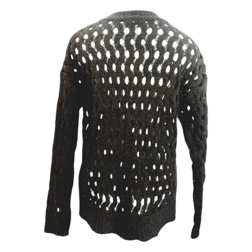 Designer CT1986 Charlie B Olive Green Cut Out Long Sleeve Sweater P/S Size S / US 4 / IT 40 - 4 Thumbnail