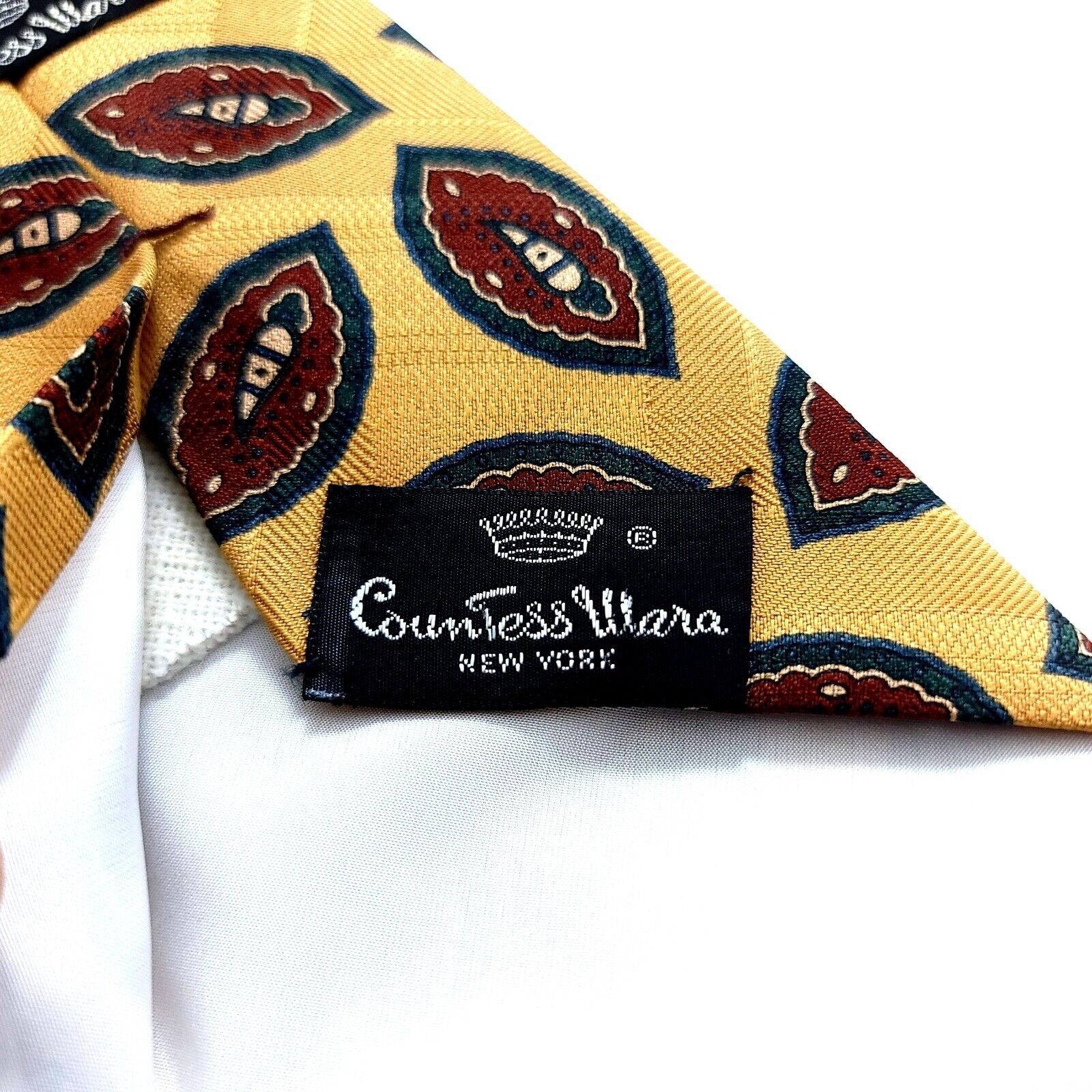 Countess Mara Countess Mara Woven Yellow Abstract Silk Tie Size ONE SIZE - 4 Thumbnail