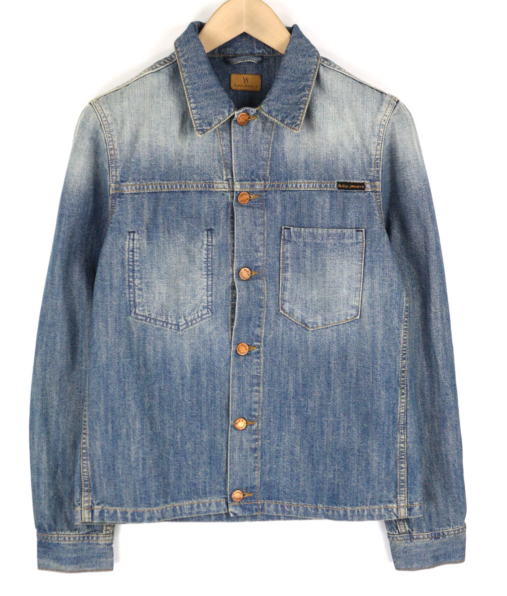 Nudie Jeans RONNY S Indigo Dungaree Polo Neck Logo Denim 81954 Size US S / EU 44-46 / 1 - 1 Thumbnail