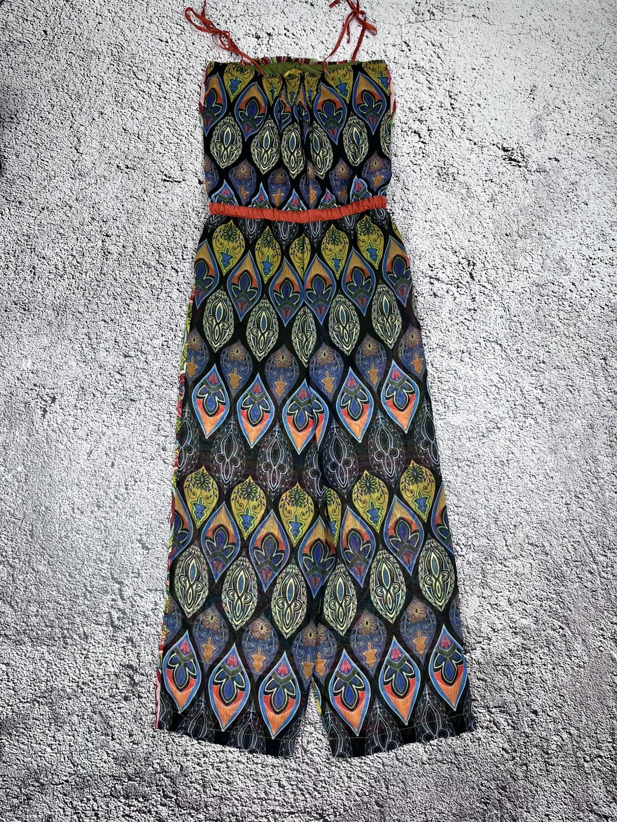 Jean Paul Gaultier Desigual Boho Jumpsuit Wide Leg Psychedelic Print Size 32" / US 10 / IT 46 - 7 Thumbnail