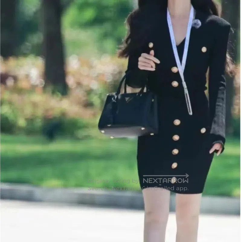 Balmain Balmain Black Cotton Long Sleeve Dress . Size S / US 4 / IT 40 - 8 Thumbnail