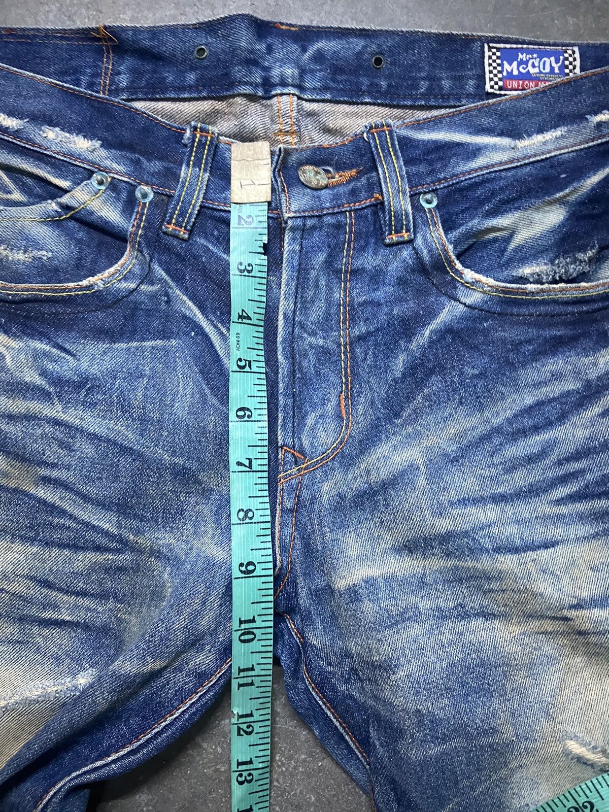 TOYS McCOY 🔥 Stain wash and distressed Mc Coy jeans Size US 34 / EU 50 - 12 Thumbnail