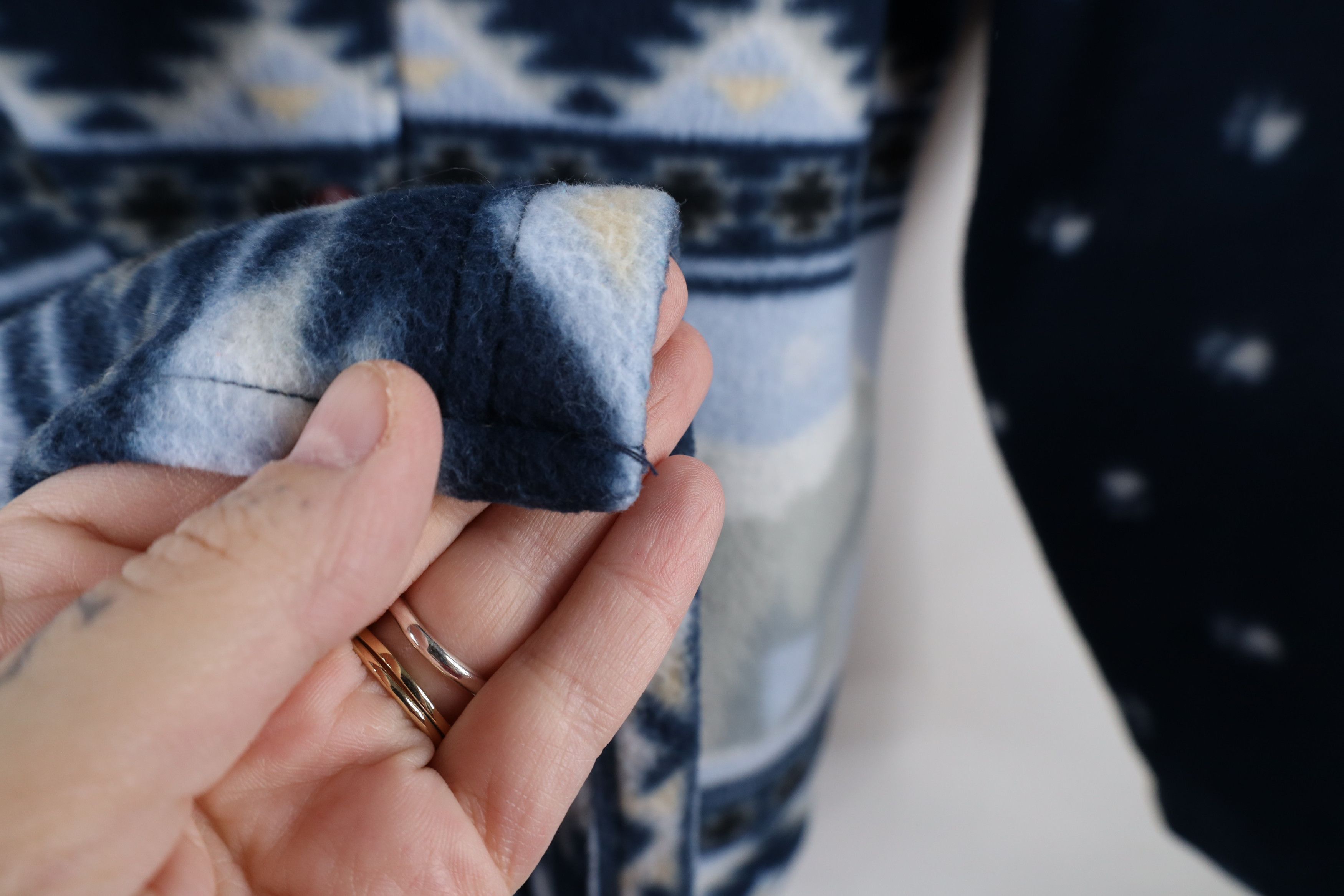 Vintage Vintage 90s Christmas All Over Print Fleece Button Jacket Size M / US 6-8 / IT 42-44 - 9 Thumbnail