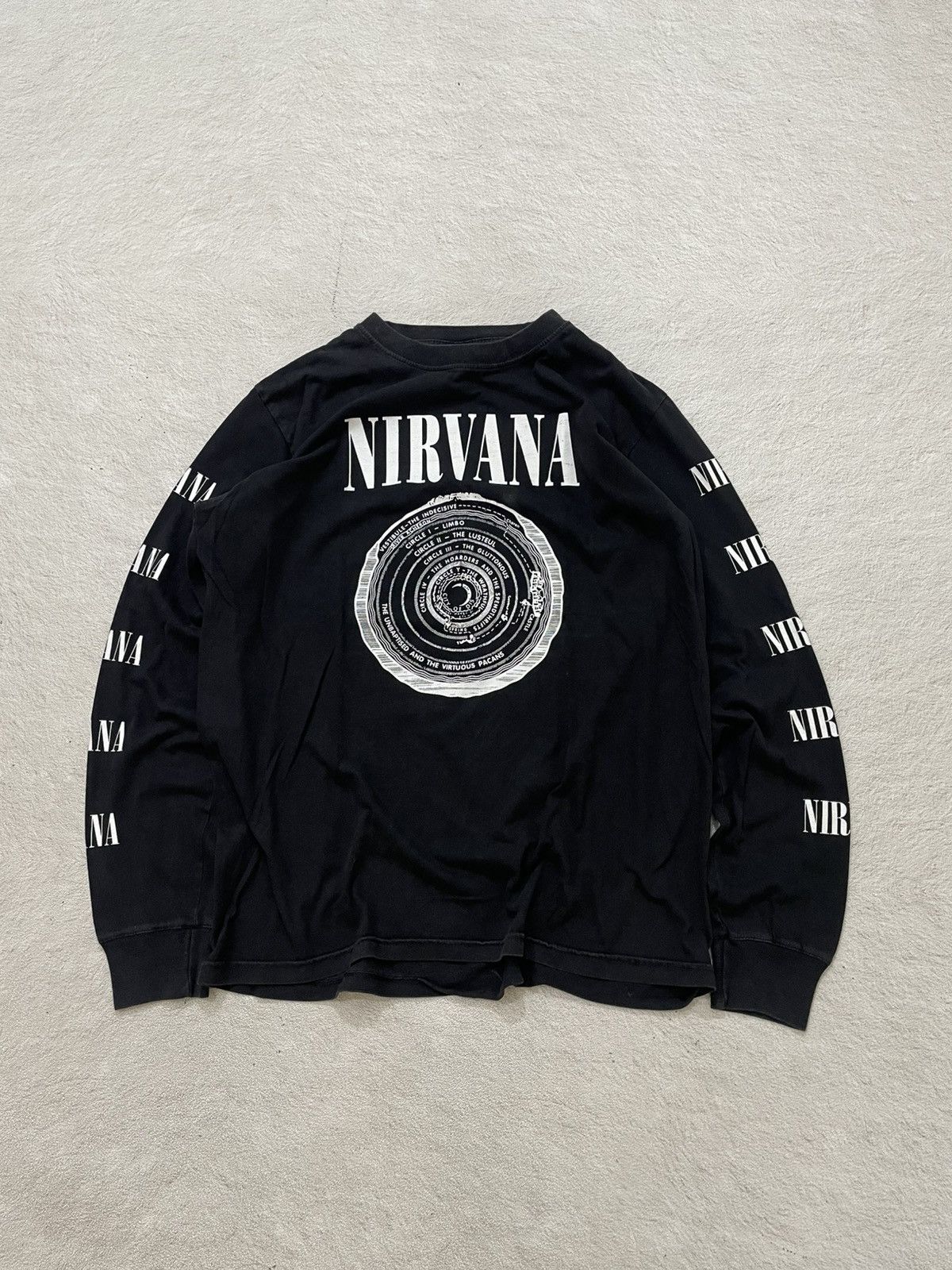 Band Tees 2000s Archival Nirvana Spellout Long Sleeve T-Shirt Grunge Size US L / EU 52-54 / 3 - 1 Thumbnail