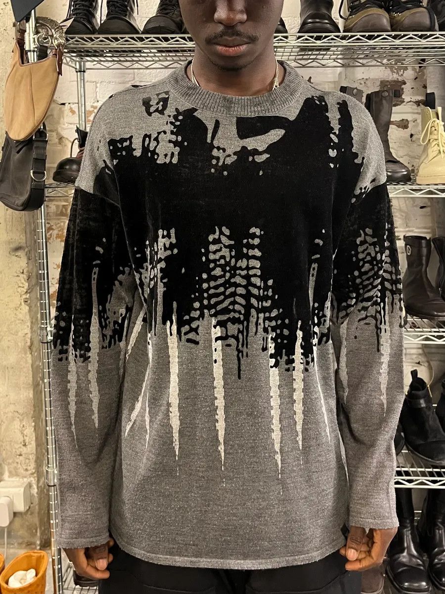 Emporio Armani FW2019 Emporio Armani Abstract Skyscrapers Grey Sweater Size US M / EU 48-50 / 2 - 2 Thumbnail