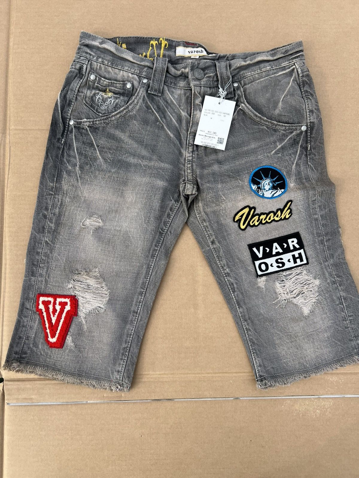 Japanese Brand Varosh Streetwear Patchwork Jorts Size US 42 / EU 58 - 1 Thumbnail