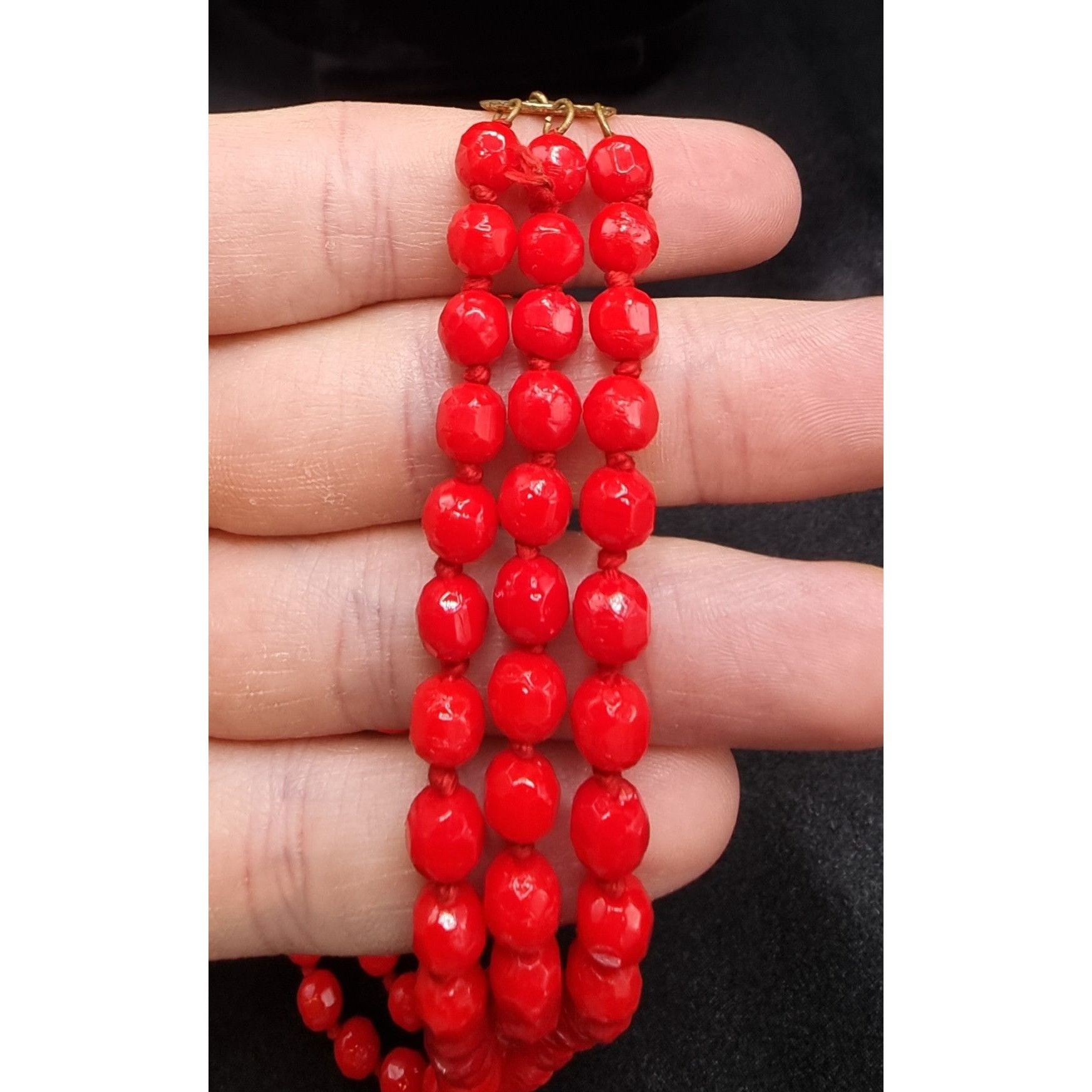 Vintage Vintage 1950s-1960s WEST GERMANY Red Choker Necklace Size ONE SIZE - 4 Thumbnail