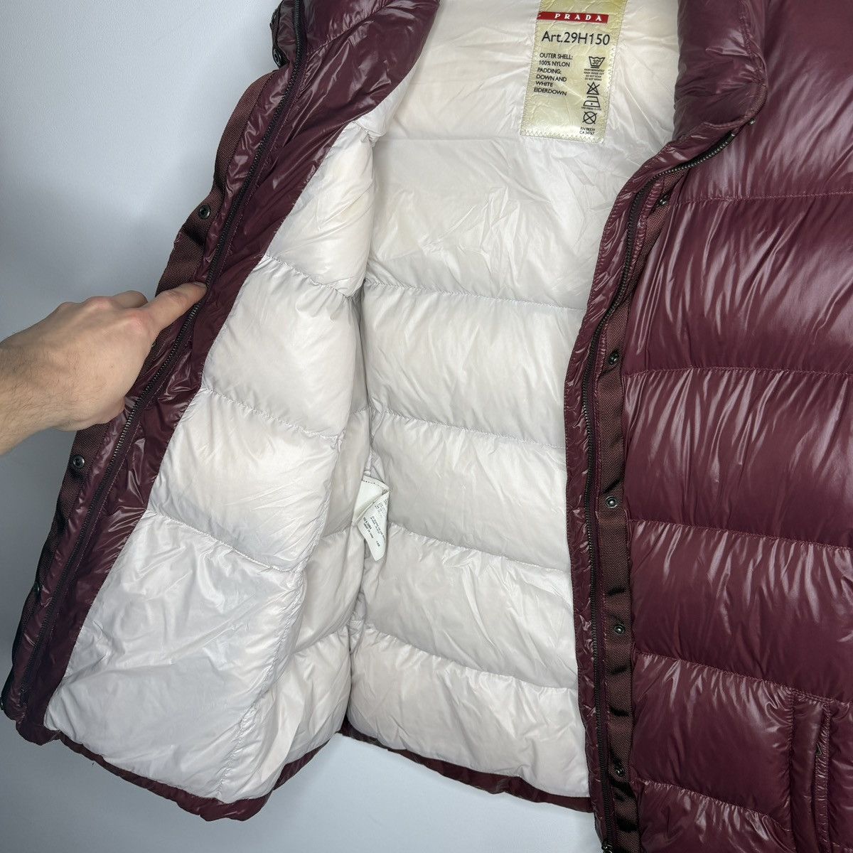 Prada Prada Milano Puffer Down Jacket Re-Nylon Archive Burgundy Size US M / EU 48-50 / 2 - 14 Thumbnail