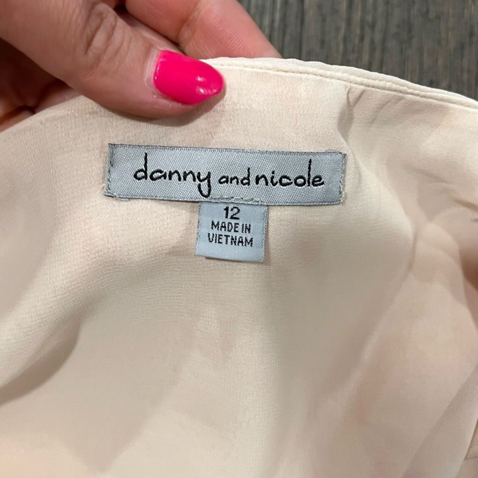 Danner NWT Danny and Nicole Dress Cream Sleeveless Chiffon Size 12 Size XL / US 12-14 / IT 48-50 - 8 Thumbnail