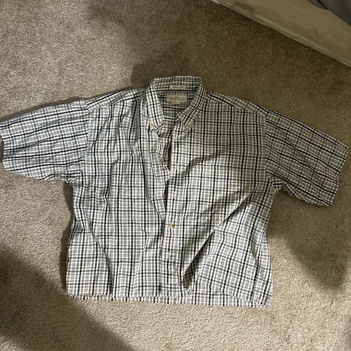 Natural Issue Green and white plaid button-up shirt Size US XL / EU 56 / 4 - 1 Thumbnail