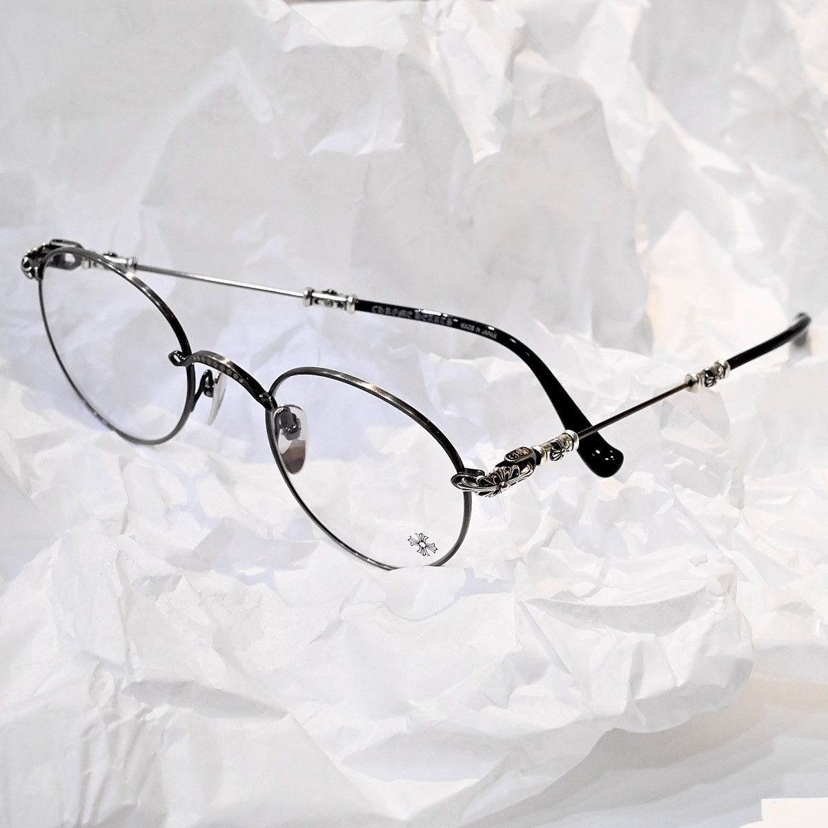 Chrome Hearts CHROME HEARTS BUBBA-A ANTIQUE SILVER- BLACK PLASTIC GLASSES Size ONE SIZE - 2 Thumbnail