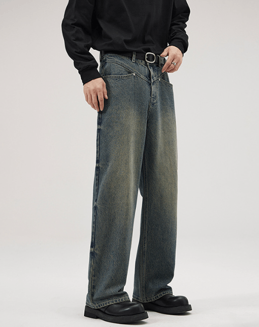 Japanese Brand × Jean American street retro lightning loose straight baggy jeans Size US 32 / EU 48 - 4 Thumbnail