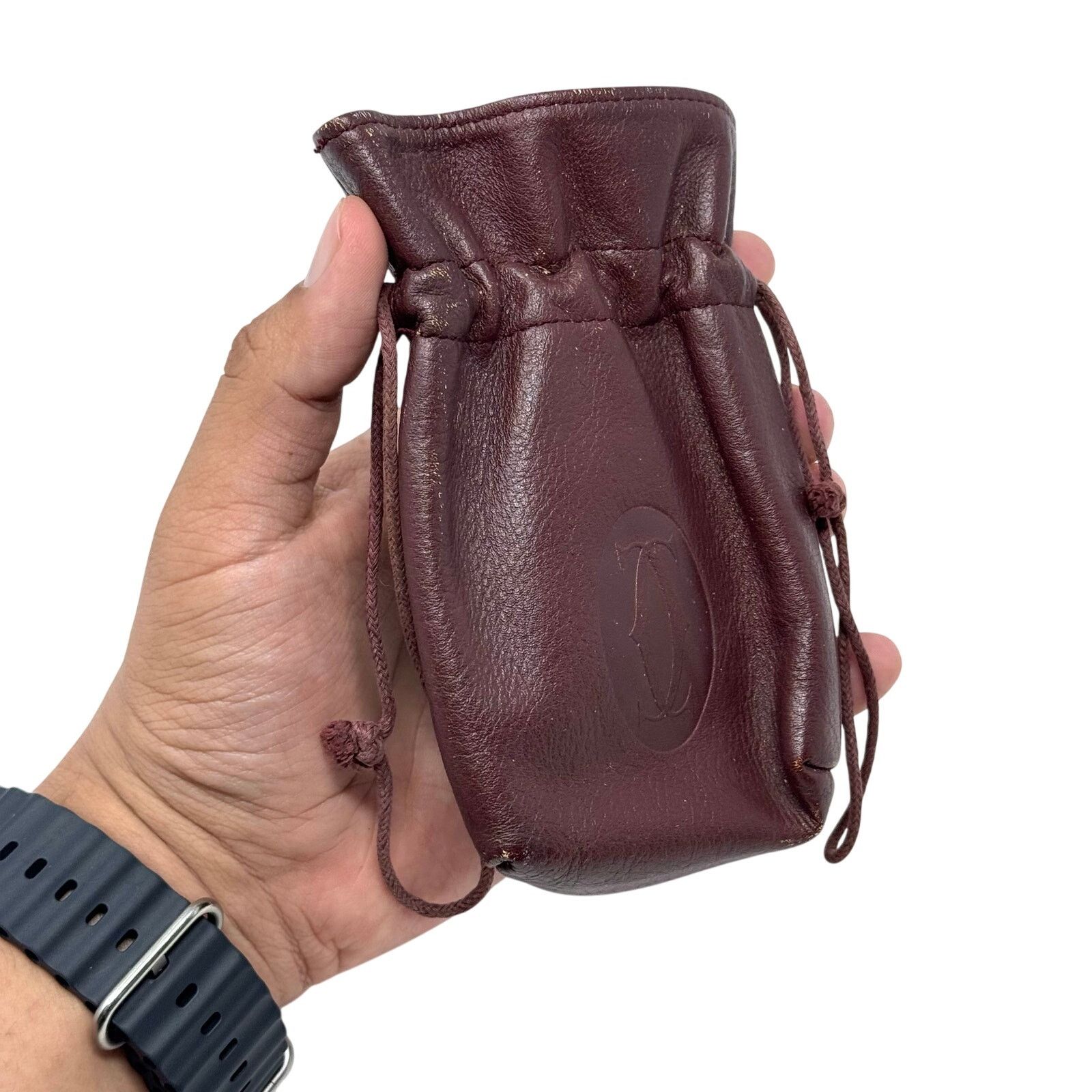 Cartier Cartier Dark Red Leather Pouch Size ONE SIZE - 3 Thumbnail