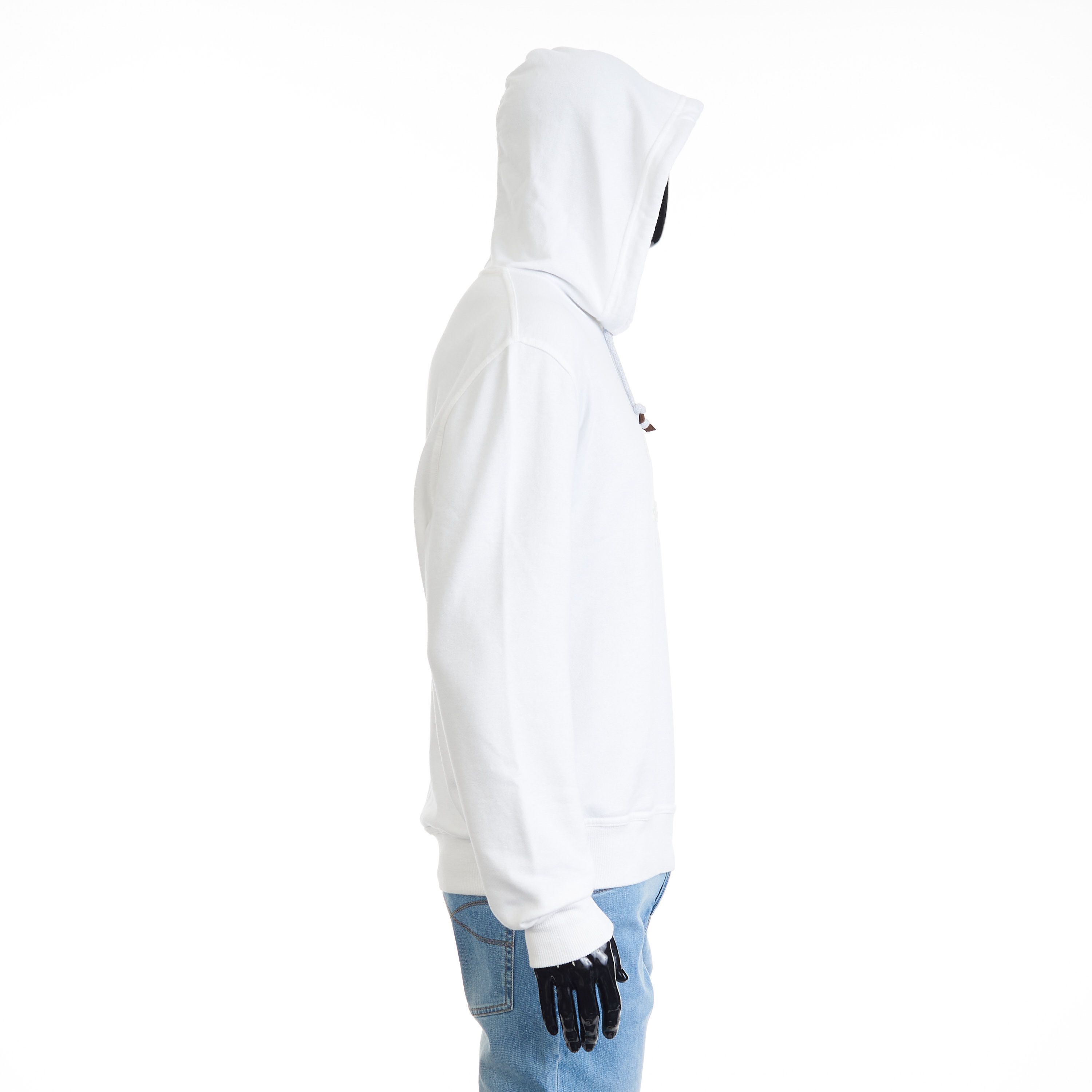 Brunello Cucinelli White Hooded Sweatshirt - Logo Embroidery, French Terry Size US XL / EU 56 / 4 - 15 Thumbnail