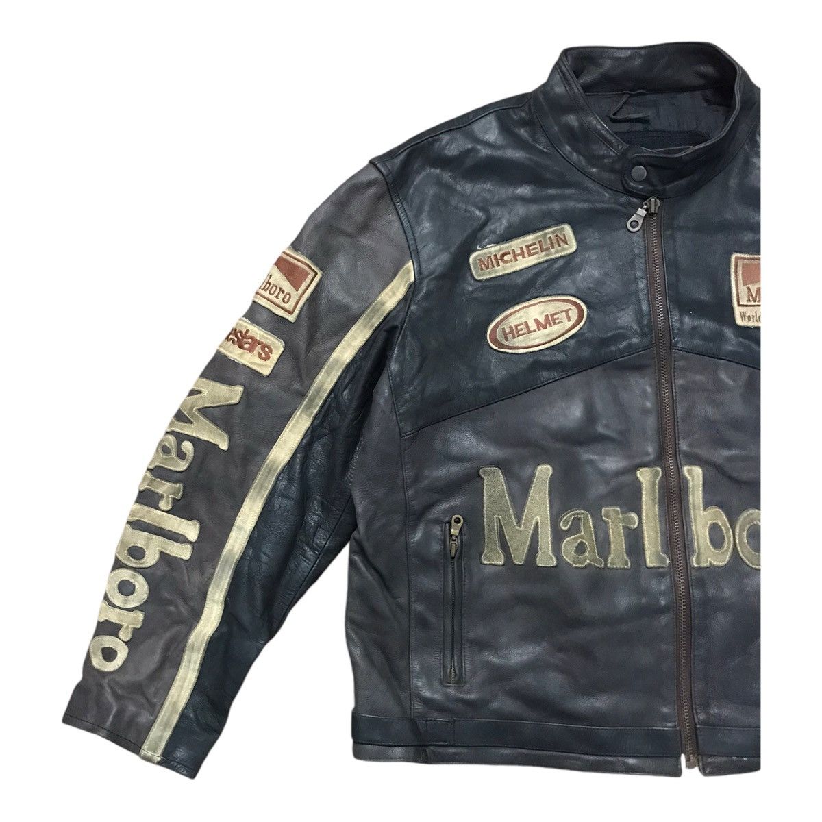 Marlboro Vintage 90s Malboro Leather Racing Jacket Size US XL / EU 56 / 4 - 3 Thumbnail