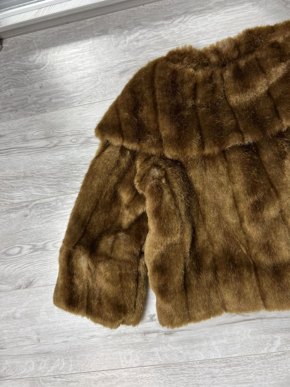 Sandro Sandro Paris Faux Fur Cropped Jacket Brown Short Coat Size M Size M / US 6-8 / IT 42-44 - 15 Thumbnail